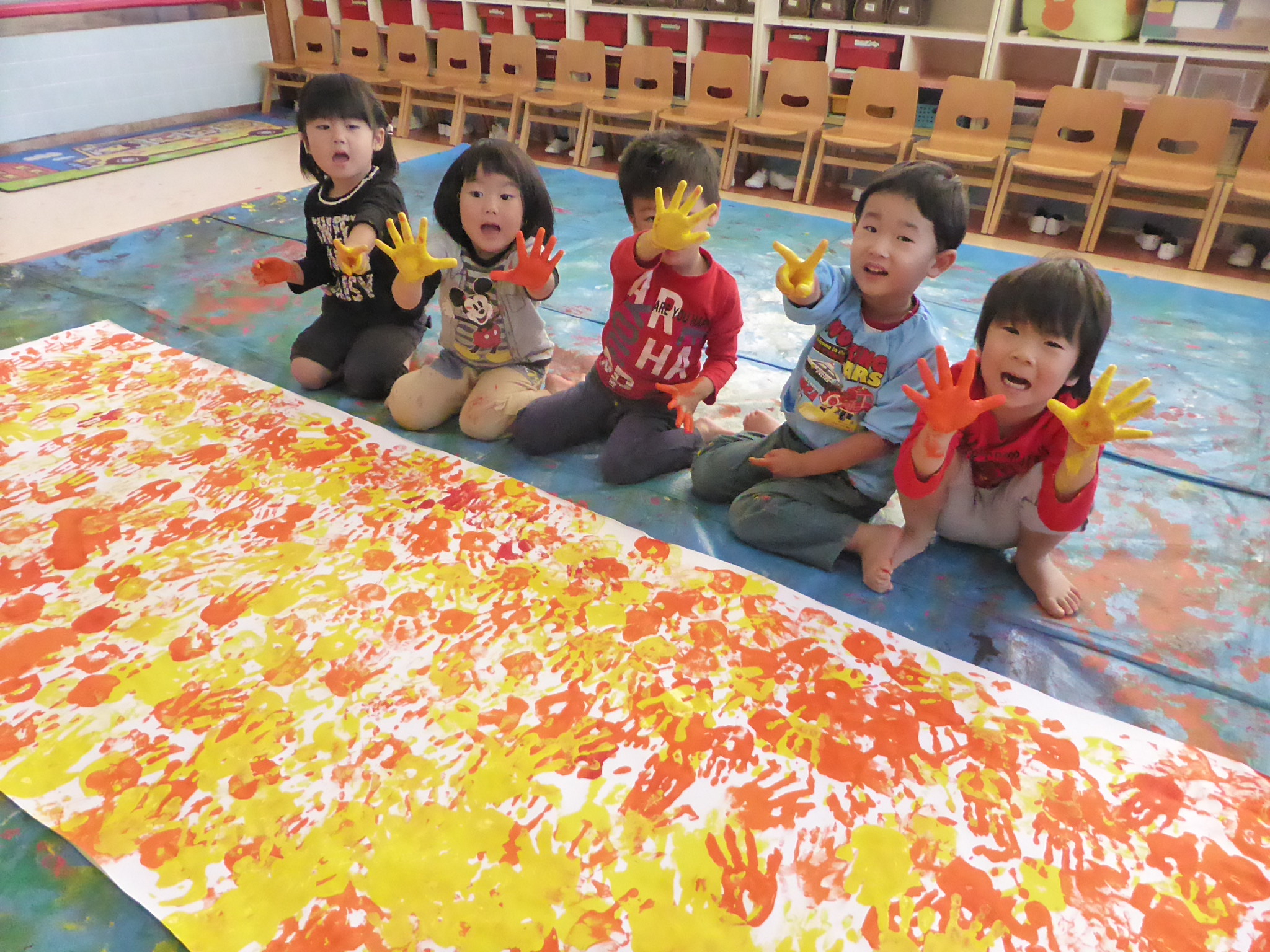 紅葉の秋 共同制作 学校法人早翠学園 さみどり幼稚園 第二さみどり幼稚園